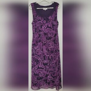 Studio I Paisley Sleeveless Maxi Dress Purple 18 Womens